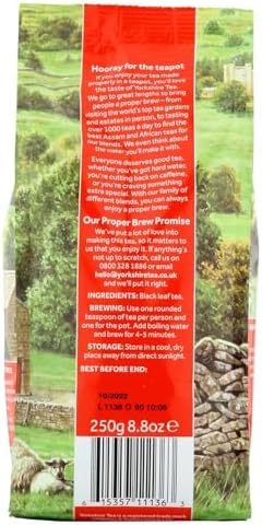 Yorkshire Tea, Red, Black Tea, Loose Leaf, 8.8 Ounces, Refreshing, Satisfying, and Strong, Classic British Breakfast Blend, Caffeinated, Enjoy Hot or Iced