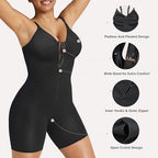 SHAPERX Women's Shapewear Bodysuit Tummy Control Seamless Zip-Up Body Shaper Waist Defining Silhouette