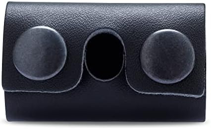 Safety Razor Head Protecting Leather Cover, Genuine Cowhide Leather Double Edge Safety Razor Case Accessories for Travel, Butterfly Razor Case (Black)