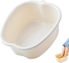 Ytterbium Foot Soaking Bath Basin, Large Massage Foot Soaking Tub, Plastic Home Spa Pedicure Bucket, Relaxation & Stress Relief, Suitable for Women & Men (White)