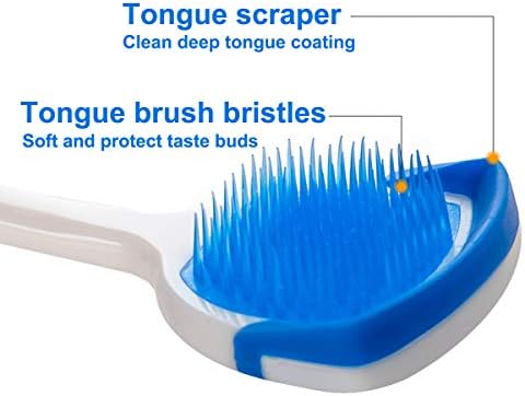 Tongue Brush, Tongue Scraper, Tongue Cleaner, Tongue Scraper Brush, Tongue Cleaner Brush, Tongue Brushes Helps Fight Bad Breath, 3 Tongue Scrapers, 3 Pack (Black & Blue & Green)
