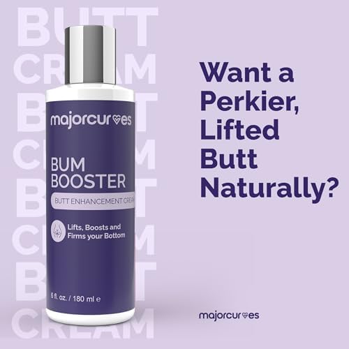 Bum Booster Cream – Butt Enhancement Cream for Women – Natural Booty Lift & Firming with LipidMaxx, Wild Yam & Aloe – Bigger, Rounder Bum in 2 Weeks – 6 oz