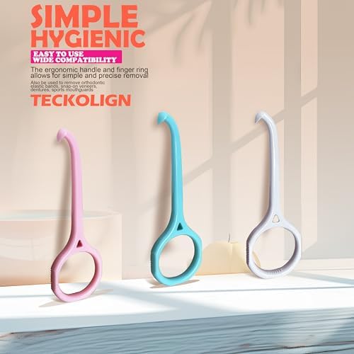 Aligner Removal Tool - Teckolign 5PCS Dental-Grade Retainer Aligner remover tool, Orthodontic Supplies for Invisible Braces, Cleaning & Travel (BLUE 5 Pack),Denture Pultool