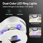 VIVOSUN 30X Rechargeable Loupe, Portable Mini Magnifier, Desktop Magnifying Glass with 3 LED & 3 UV Lights, for Jewelry, Gems, Watches, Coins, Stamps, White