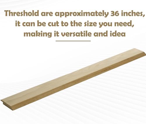 Kigley Solid Red Oak Interior Threshold Wood Overlap Threshold Doorways Reducer Threshold, 36 Inches Long (Classic Style)