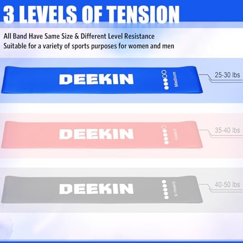 Deekin Resistance Bands Resistance Loop Exercise Bands Exercise Equipment Elastic Ring for Women and Men Home Fitness, Gym, Yoga