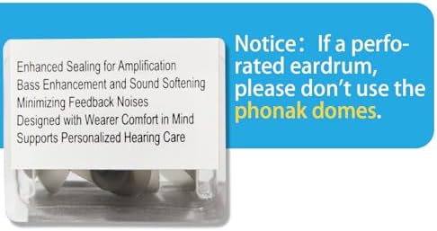 Hearing Aid Domes for Phonak Replacements, Phonak Hearing Aid Domes 2 Packs (20 Domes), Universal Domes for Phonak Hearing Aid Accessories. (Power Dome, Medium, 11.5 mm, 0.45 inches)