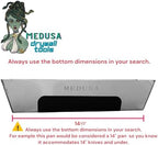 MEDUSA 14" Professional Grade Heli-Arc Welded Stainless Steel Drywall Taping Mud Pan with Non-Slip Grip, Easy Clean Knives 14" And Under, Durable, Built to Last