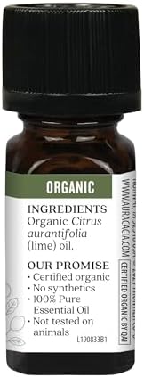 Aura Cacia Organic Distilled Lime Essential Oil, 100% Pure Citrus Aurantifolia Oil - Aromatherapy for Body Care, DIY Blends | 0.25 Fl Oz (Pack of 1)