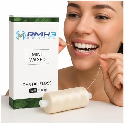 MC Mint Flavor Dental Floss Waxed Refill Spool, 200 yds (2 Packs)
