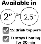 Custom Wedding Drink Toppers, initials Monogram Cocktail Floaters, 2 or 2.5 inch 12 Pack, engagement toppers