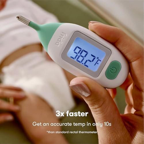 Frida Baby Rectal Thermometer for Babies, Digital Fever Thermometer for Babies, Newborns & Infants, Quick & Accurate Temperature Check, Water Resistant, Clear Case, Memory Holds Last 10 Readings