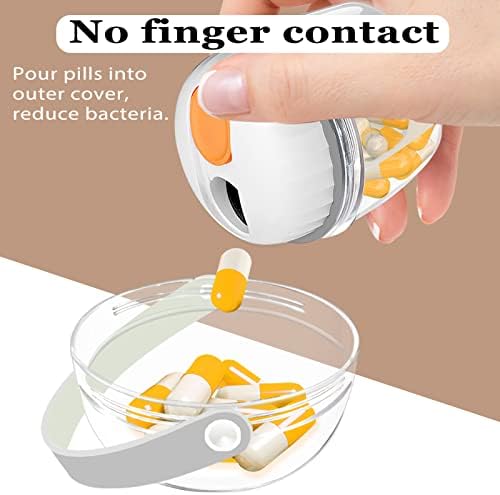 Pill Box, Pill Organizer for Travel Cute Medicine Organizer NO-BPA Moisture Proof Medicine Container for Vitamins, Fish Oils, Supplements (White)