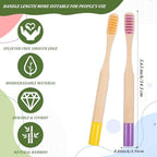 6 PCS Kids Bamboo Toothbrushes Soft Bristles Natural Wooden Round Handle Tooth Brush Children Toothbrush Individually Wrapped Kids Travel Toothbrushes Set Multicolor