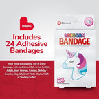 BioSwiss Bandages, Unicorn Shaped Self Adhesive Bandage Set, Latex Free, Sterile Wound Care, 24 Count