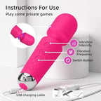 Handheld Small Mini Massager to Relieve Back Neck Shoulder Whole Body Muscle Pain Relief Pressure and Promote Relaxation, 20-Modes & 8-speeds Multi-Settings Available (RED)