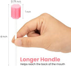 300 Pcs Disposable Oral Swabs – Long Handle Sponge Swabsticks for Mouth Cleaning, Unflavored & Individually Wrapped, Soft Foam Mouth Swabs for Daily Oral Hygiene & Personal Care (Pink 300)