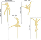Gyufise 28pcs Gold Gymnast Cupcake Toppers - Gymnastics Birthday Party Supplies for Gym Theme Decoration - 2x5.5in Paper Toppers - 28 Count