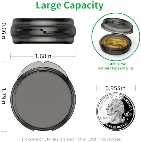 Urekt Small Pill Box, (4 Pack) Travel Pill Case Portable Daily Pill Organizer Mini Medicine Storage Container for Pocket Purse Cod Liver Oil Storage Box Earplug Case