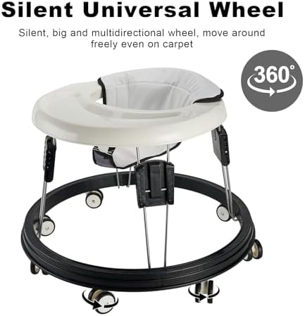 The Foldable Baby Walker, Suitable for 66-80cm Height Wheeled Baby boy and Girl Walker, Mute Anti-Rollover Baby Walker, Avoid Bicycle Rollover, Foldable Baby Chair