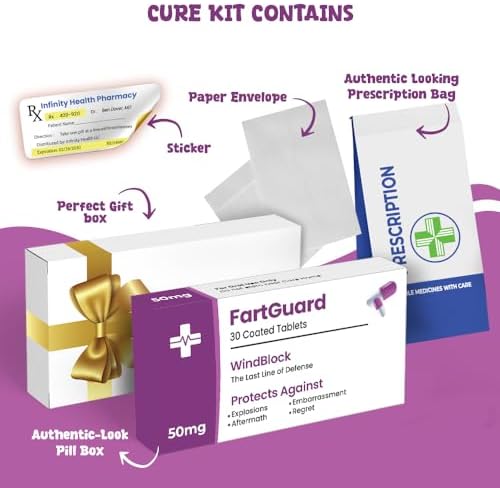 Hilarious Candy Pill Box Prank, Funny Gifts for Men, 30th 40th 50th 60th 70th Birthday Presents for Him or Her, Novelty Joke, Dad Birthday, Surprise Boyfriend (Jellybeans not included) (FartGuard)