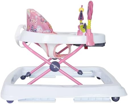 Smart Steps Trend Activity Walker with Removeable Toy Bar, Multi-Directional Front Wheels, Tray, Adjustable Height and Flat Fold Frame for Storage, Ages 6 Months +, Emily Pink