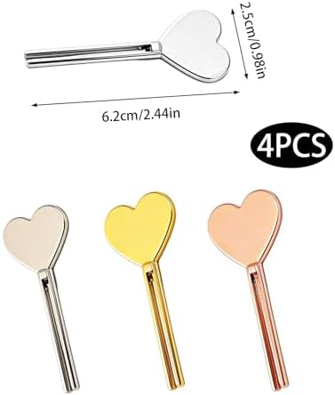 Heart Shaped Metal Toothpaste Tube Squeezer 4-Pack Roller. Heavy Duty Tube Key Squeezer Dispenser for Bathroom, Cosmetics, Paint and Salon Hair Color Lotions