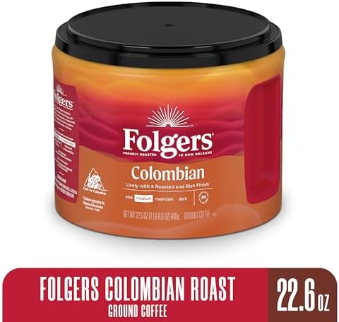 Folgers Colombian Medium Roast Ground Coffee, 22.6 Ounce