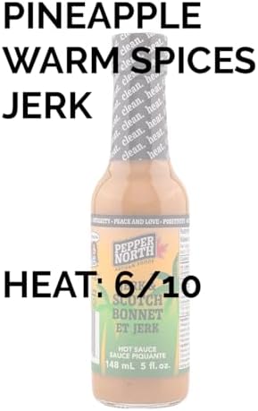 Jerk & Scotch Bonnet Hot Sauce By Pepper North, Fiery Hot Sauce With Flavors Of Pineapple, Scotch Bonnet Pepper & Ginger, Made With All Natural Ingredients, 5 fl oz Bottle (1-Pack)