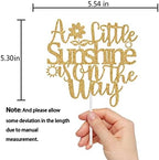 A Little Sunshine is on the Way Cake Topper Gold Glitter, Baby Shower Sunshine Theme Cake Topper, Boy or Girl Gender Reveal Party Supplies, Baby Shower Pregnancy Announcement Sun Theme Party Decor