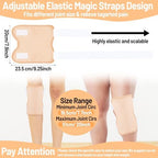 Castor Oil Knee Wrap, 2 Pack Organic Cotton Castor Oil Pack Wrap for Knee Elbow Arm Thigh Compress Pad Wraps with Adjustable Elastic Strap for Women Men, Reusable Waterproof Anti Oils Leak