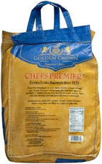 Golden Crown Chefs Premier Basmati Rice - 160 oz (10LB) | Extra Long Aromatic Sella Rice | Fat-Free, Gluten-Free Whole Grain | Tasty and Delicious Flavorful