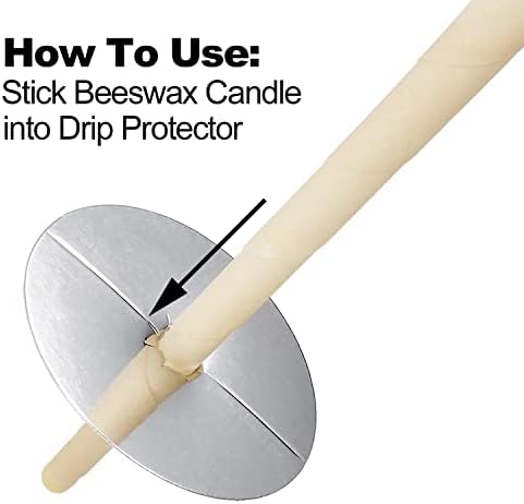 PAGOW 100 Pack Beeswax Candle Protectors - Personal Ear Care Protective Disk,Church Candles with Drip Protectors/Disc (Dia. 3.15inch) (100)