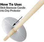 PAGOW 100 Pack Beeswax Candle Protectors - Personal Ear Care Protective Disk,Church Candles with Drip Protectors/Disc (Dia. 3.15inch) (100)