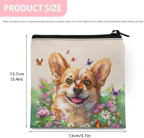 HUGS IDEA Funny Corgi Sanitary Napkin Storage Bag Menstrual Cup Pouch Portable Sanitary Napkin Pads Storage Bags Feminine Menstruation First Period Bag for Teen Girls Women Ladies