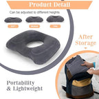 Inflatable Hemorrhoid Pillows, Donut Pillow for Tailbone Pain, Adjustable Inflatable Seat Cushion for Bed Sores, Postpartum Pregnancy, Car Seat, Airplane, 17.7'' x 15.4'' x 4.3''(Grey)