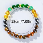 Money Attraction Bracelets for Women & Men Natural Crystal Tiger's Eye Black Yellow Tourmaline Onyx Attracts Money Bracelet
