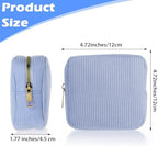 Period Bag for Teen Girls, Corduroy Sanitary Napkin Storage Bags Portable Sanitary Pad Storage Bag with Slip-in Pockets(Blue)