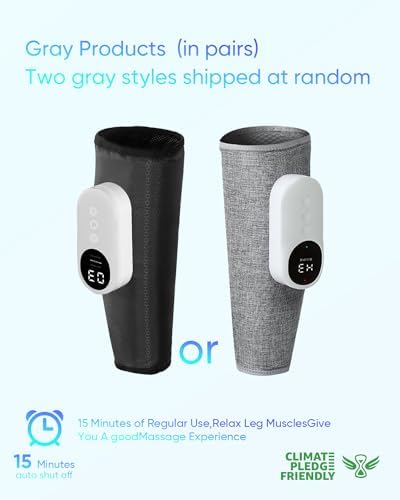 LINGTENG Calf Air Compression Massager for Circulation and Pain Relief, Leg Massager with Heat, Relieve Fatigue, Help for Edema and Varicose Veins, Gifts (Calf: Within 22.5 inches)