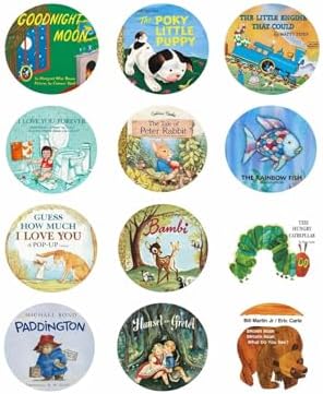 SugarMeLicious Classic Children’s Mini Book Edible Image Cupcake Toppers, 2.5 Inch Storybook Inspired Birthday Cupcake Decorations, Set of 12 Edible Cupcake Images for Kids Parties