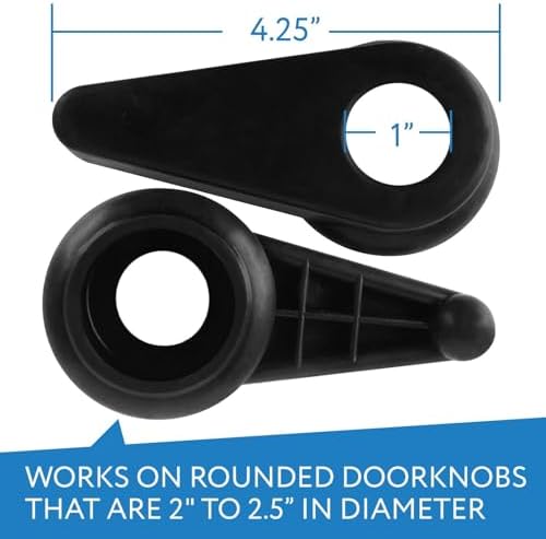 Impresa Door Knob Extension 2-Pack - Soft Black Rubber Compatible Only with 2"-2.5" Ball-Shaped Doorknobs - Slip-Resistant Grip & Easy Install - Adaptive Door Turner & Handle Gripper