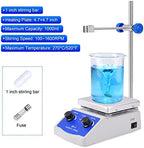 Slendor Magnetic Stirrer Hot Plate Mixer 1000ml Stirring Capacity 5 x 5 inch Max 520°F Hotplate and 100-2000 RPM Stirrer, Stirring Bar & Support Stand Included