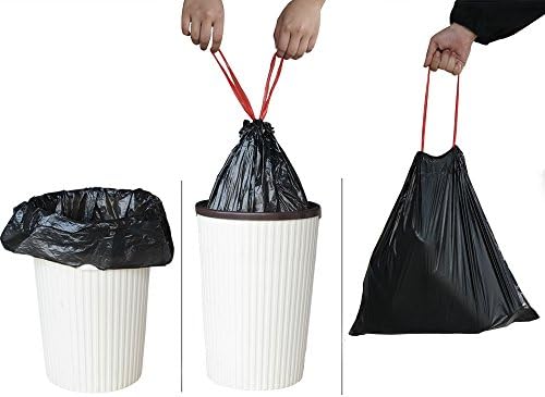 Teyyvn 3 Gallon Black Drawstring Trash Bags, 220 Counts