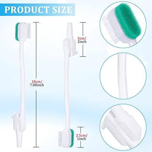 Didaey 10 Pcs Suction Swab Toothbrush Care Disposable Oral Swab Suction Toothbrush for Machine Sponge Individually Wrapped for Elderly Adults Oral Dental Mouth Care (White)