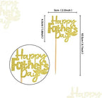 Ercadio 24Pcs Glitter Golden Happy Father's Day Cupcake Toppers with Moustache Gold Glitter Happy Father's Day Cupcake Picks for Dad Theme Party Decorations Father's Birthday Cupcake Decors