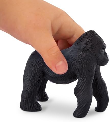 Terra by Battat – 4 Pieces Gorilla Toys Family Set – Realistic Gorilla Figurines – Zoo Animal Toys for Kids and Toddlers 3+ Years – Plastic Jungle Animals
