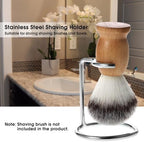 MAVIS LAVEN Stainless Steel Universal Men Shaving Brush Holder Safety Shaving Brush Holder Stand Storage Shaver Kit Organizer