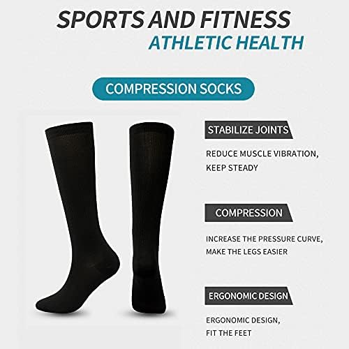 4 Pairs Compression Socks for Men Women,Is Best for Football,Travel,Flight,Athletics,Running,Calf Pressur Support.