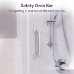 White 24 Inch Grab Bars for Bathtubs and Showers - Powder Coated Steel Bathroom Safety Rail Handle - Non Slip Grip Handicap Grab Bar for Seniors, 250 lbs Weight Support Capacity