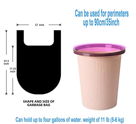 4 GALLON Bathroom Trash Bags Black, 5 Rolls/100 Counts Small HANDLES Garbage Bags for Office, Bathroom Wastebasket Waste Bin Black Portable Rubbish Bags (Black 100 Counts)